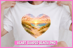 Heart Shaped Beach Watercolor Clipart I Valentine Watercolor Product Image 1