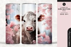 Christmas Animal Cow Tumbler Wrap PNG Sublimation | 20oz Product Image 1