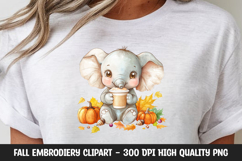 Baby Giraffe with Pumpkins Clipart Product Image 1