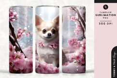 Christmas Snowy Animal Chihuahua Tumbler Wrap PNG Sublimatio Product Image 1