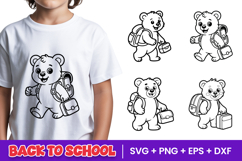 Cute School Teddy Bear SVG PNG Product Image 1