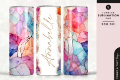 Personalised Name Tumbler Wrap PNG Sublimation | Marble Product Image 1