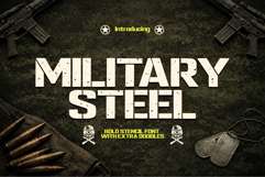 Military Steel Bold Stencil Font Product Image 1