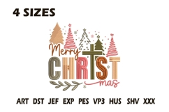 Merry Christmas Embroidery Design Product Image 1