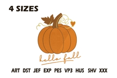 Hello Fall Pumpkin Embroidery Product Image 1