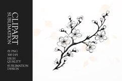 Black and white tulip flower Clip Art sublimation png Product Image 1