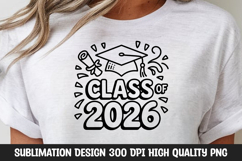 Class of 2026 Outline Graduation Clipart Product Image 1