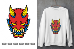 Oni Mask Colored SVG &amp; Clipart Product Image 1