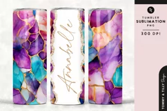 Personalised Name Tumbler Wrap PNG Sublimation | Marble Product Image 1