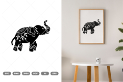 Folk Art Elephant SVG &amp; Clipart Product Image 1
