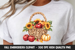 Pumpkin Sunflower Autumn Basket Clipart Product Image 1