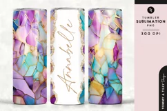 Personalised Name Tumbler Wrap PNG Sublimation | Marble Product Image 1