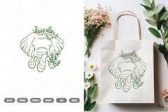 Floral Elephant SVG &amp; Clipart Product Image 1