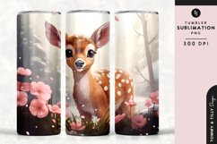 Christmas Snowy Animal Deer Tumbler Wrap PNG Sublimation Product Image 1