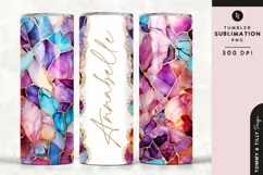 Personalised Name Tumbler Wrap PNG Sublimation | Marble Product Image 1