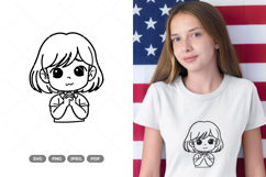 Girl Cartoon Doodle SVG &amp; Clipart Product Image 1
