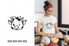 Kawaii Cow Bandana SVG &amp; Clipart Product Image 1