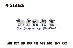 The Lord Is My Shepherd Embroidery Design | Christian Sheep Product Image 1