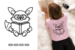 Kawaii Civet Reading Book SVG &amp; Clipart - Doodle Animal Product Image 1
