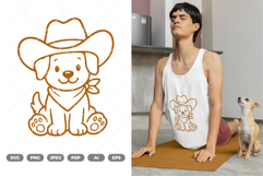 Cowboy Puppy SVG &amp; Clipart Product Image 1