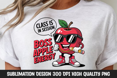 Boss Apple Energy Cartoon Clipart for School PNG Product Image 1
