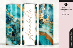 Personalised Name Tumbler Wrap PNG Sublimation | Marble Product Image 1