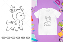Cute Zoo Deer SVG &amp; Clipart Product Image 1