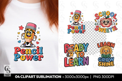 Pencil Power School Clipart Sublimation PNG Product Image 1