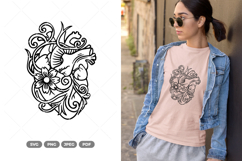 Floral Heart SVG &amp; Clipart Product Image 1