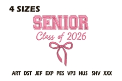 Senior Class of 2026 Embroidery Design Product Image 1