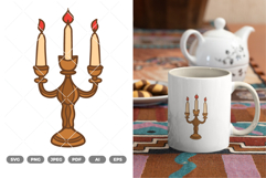 Candles Colored SVG &amp; Clipart Product Image 1