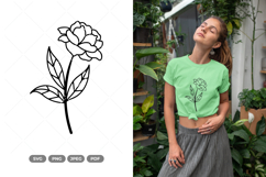 Peony Doodle SVG &amp; Clipart Product Image 1
