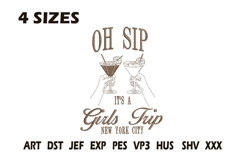 Oh Sip Girls Trip Embroidery Design Product Image 1