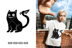 Black Cat SVG &amp; Clipart - Funny Cat Product Image 1