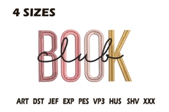 Book Club Modern Letter Embroidery Design Product Image 1