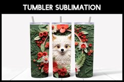 6 3D Christmas Pomeranian Tumbler Sublimation | 3D Tumbler Product Image 2