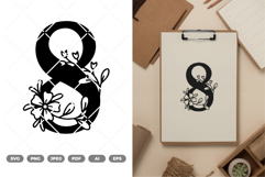 Floral Numeric SVG &amp; Clipart Product Image 1