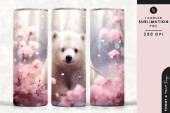 Christmas Snowy Animal Bear Tumbler Wrap PNG Sublimation Product Image 1