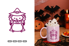 Chibi Witch SVG &amp; Clipart - Halloween Clipart Product Image 1