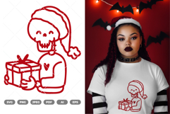 Christmas Skull SVG &amp; Clipart Product Image 1