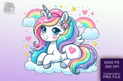 Adorable Baby Rainbow Unicorn Png Clip Art Product Image 1