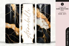 Personalised Name Tumbler Wrap PNG Sublimation | Marble Product Image 1