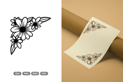 Floral Frame SVG &amp; Clipart - Cut Files Product Image 1