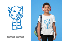 Kawaii Monster Doodle SVG &amp; Clipart Product Image 1