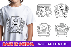 Cute Animal School Bus SVG PNG Product Image 1