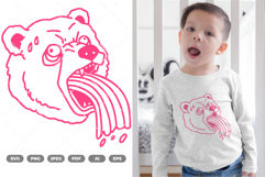 Rainbow Vomit Bear SVG &amp; Clipart Product Image 1