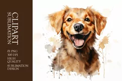 Cute funny dog peeking watercolor clipart sublimation Product Image 1