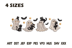 Ghosts and Cats Halloween Embroidery Product Image 1