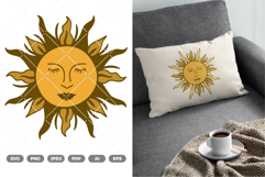 Boho Sun Colored SVG &amp; Clipart Product Image 1