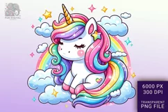 Adorable Baby Rainbow Unicorn Png Clip Art Product Image 1